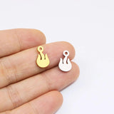 10pcs Stainless Steel Fire Charms Necklace Bracelets Unfading 2 Colors