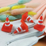 10pcs 3D Traffic Cones Resin Charms For Jewelry Making