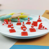 10pcs 3D Traffic Cones Resin Charms For Jewelry Making