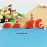 10pcs 3D Traffic Cones Resin Charms For Jewelry Making