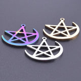 9Pcs Stainless Steel Star Pentacle Charms for Jewelry Making