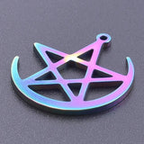 9Pcs Stainless Steel Star Pentacle Charms for Jewelry Making