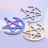 9Pcs Stainless Steel Star Pentacle Charms for Jewelry Making
