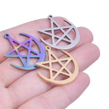 9Pcs Stainless Steel Star Pentacle Charms for Jewelry Making