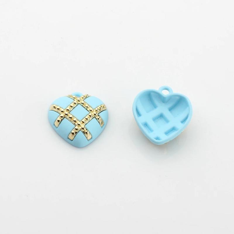 Zinc Alloy Grid Spray Heart Charms Pendant 6pcs/lot DIY Jewelry Making