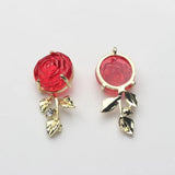 Zinc Alloy Resin Rose Flowers Charms for DIY Jewelry Making