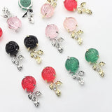Zinc Alloy Resin Rose Flowers Charms for DIY Jewelry Making
