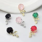 Zinc Alloy Resin Rose Flowers Charms for DIY Jewelry Making
