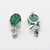 Zinc Alloy Resin Rose Flowers Charms for DIY Jewelry Making