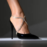 Zircon Figure Eight Anklet Sparkling Crystal Ankle Chain