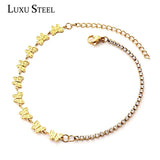 Butterfly Crystal Anklet Women Rhinestone Foot Chain Stainless Steel Barefoot