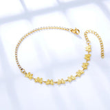 Butterfly Crystal Anklet Women Rhinestone Foot Chain Stainless Steel Barefoot
