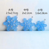 20Pcs Christmas Snowflake Resin Charms DIY Jewelry Findings Earring Keych