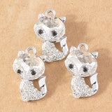 10pcs Gem Fox Crystal Charms Pendants DIY Jewelry Making Gift