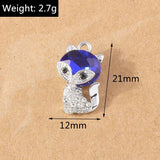 10pcs Gem Fox Crystal Charms Pendants DIY Jewelry Making Gift