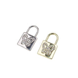 6pcs Butterfly Rhinestone Lock Coin Necklace DIY 2 Colors