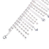 Stonefans Rhinestone Tassel Anklet Charm Foot Jewelry