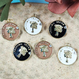 10pcs Beauty Head Coin Enamel Charms for Jewelry Making DIY Pendants