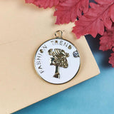 10pcs Beauty Head Coin Enamel Charms for Jewelry Making DIY Pendants
