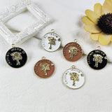 10pcs Beauty Head Coin Enamel Charms for Jewelry Making DIY Pendants