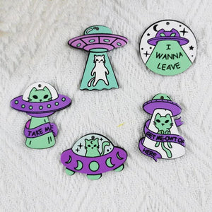10pcs Acrylic Alien Spaceship Charm Jewelry Accessories