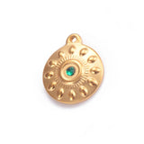 5Pcs Stainless Steel Rhinestone Sun Charms DIY Jewelry Making Pendant