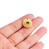 5Pcs Stainless Steel Rhinestone Sun Charms DIY Jewelry Making Pendant