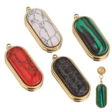 2pcs Stainless Steel Boho Natural Stone Earring Charms