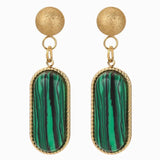 2pcs Stainless Steel Boho Natural Stone Earring Charms