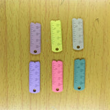 10Pcs Cartoon Spray Paint Ruler Charm Metal Rule Charms for DIY Jewelry