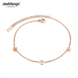 Bohemia Beach Chain Link Anklet Roman Numerals Flower Charm JA19045
