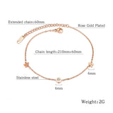Bohemia Beach Chain Link Anklet Roman Numerals Flower Charm JA19045