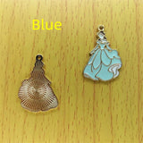 10pcs Enamel Girl Dress Charm Metal Cartoon Skirts Charms Pendant