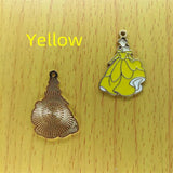 10pcs Enamel Girl Dress Charm Metal Cartoon Skirts Charms Pendant