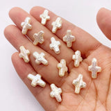 Mother of Pearl Cross Bracelet Pendant for DIY Jewelry Making