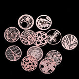 10Pcs Mix Round Butterfly Flower Floating Locket Plate Charms Jewelry