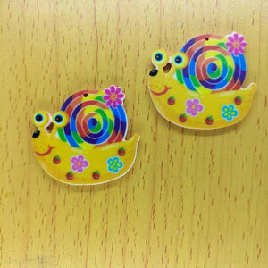 10pcs Hedgehog Charms Acrylic Animal Flower Charm for Jewelry Making