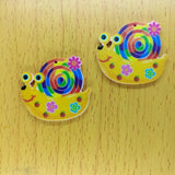 10pcs Hedgehog Charms Acrylic Animal Flower Charm for Jewelry Making