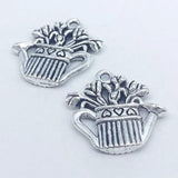 20pcs Vintage Watering Pot Flowers Watering Can Pendant Charms