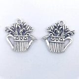 20pcs Vintage Watering Pot Flowers Watering Can Pendant Charms