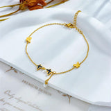 316L Stainless Steel Butterfly Pearl Anklets for Women