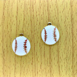 10pcs Enamel Cartoon Disc Tag Charms Metal Baseball Charm DIY