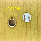 10pcs Enamel Cartoon Disc Tag Charms Metal Baseball Charm DIY
