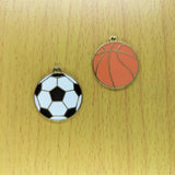 10pcs Enamel Football Charms Metal Sport Pendant DIY Jewelry