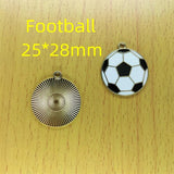 10pcs Enamel Football Charms Metal Sport Pendant DIY Jewelry