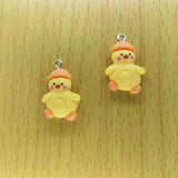10pcs Yellow Duck Charms Resin Animal Bird Pendant Jewelry Accessories