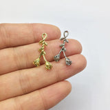 20pcs 12*24mm Rose Flower Charms Wholesales Jewelry DIY 2 Colors