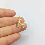 20pcs 12*24mm Rose Flower Charms Wholesales Jewelry DIY 2 Colors