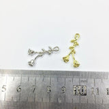 20pcs 12*24mm Rose Flower Charms Wholesales Jewelry DIY 2 Colors