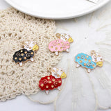 10pcs Little Sheep Alloy Enamel Charm for DIY Jewelry Making